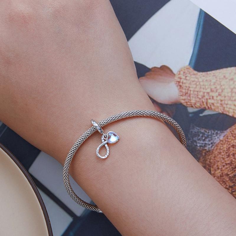 925 Sterling Silver Sisterhood Charm Bracelet With Zirconia Pendant