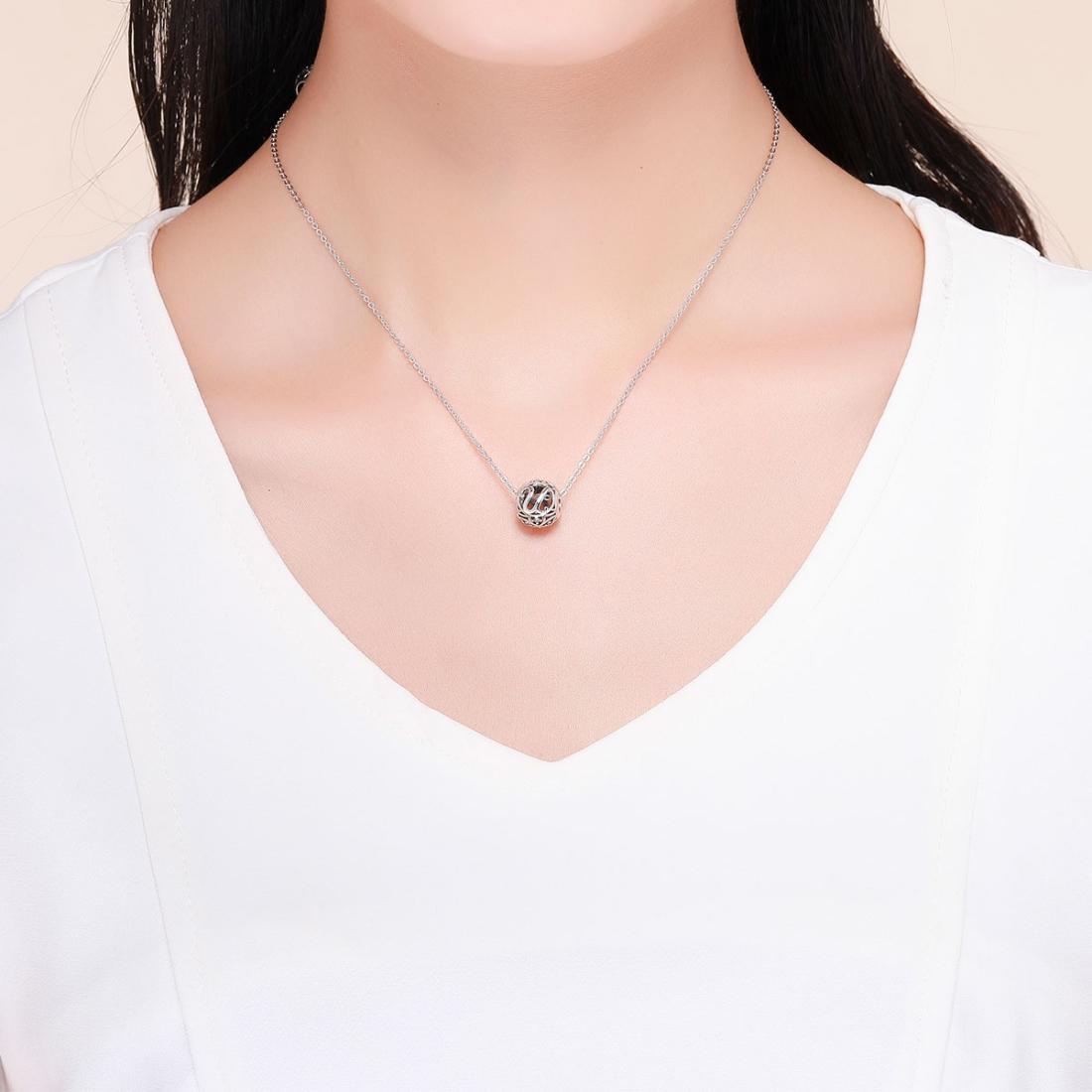 925 Sterling Silver Personalized Letter Beads For Diy Bracelets & Necklaces Style - U