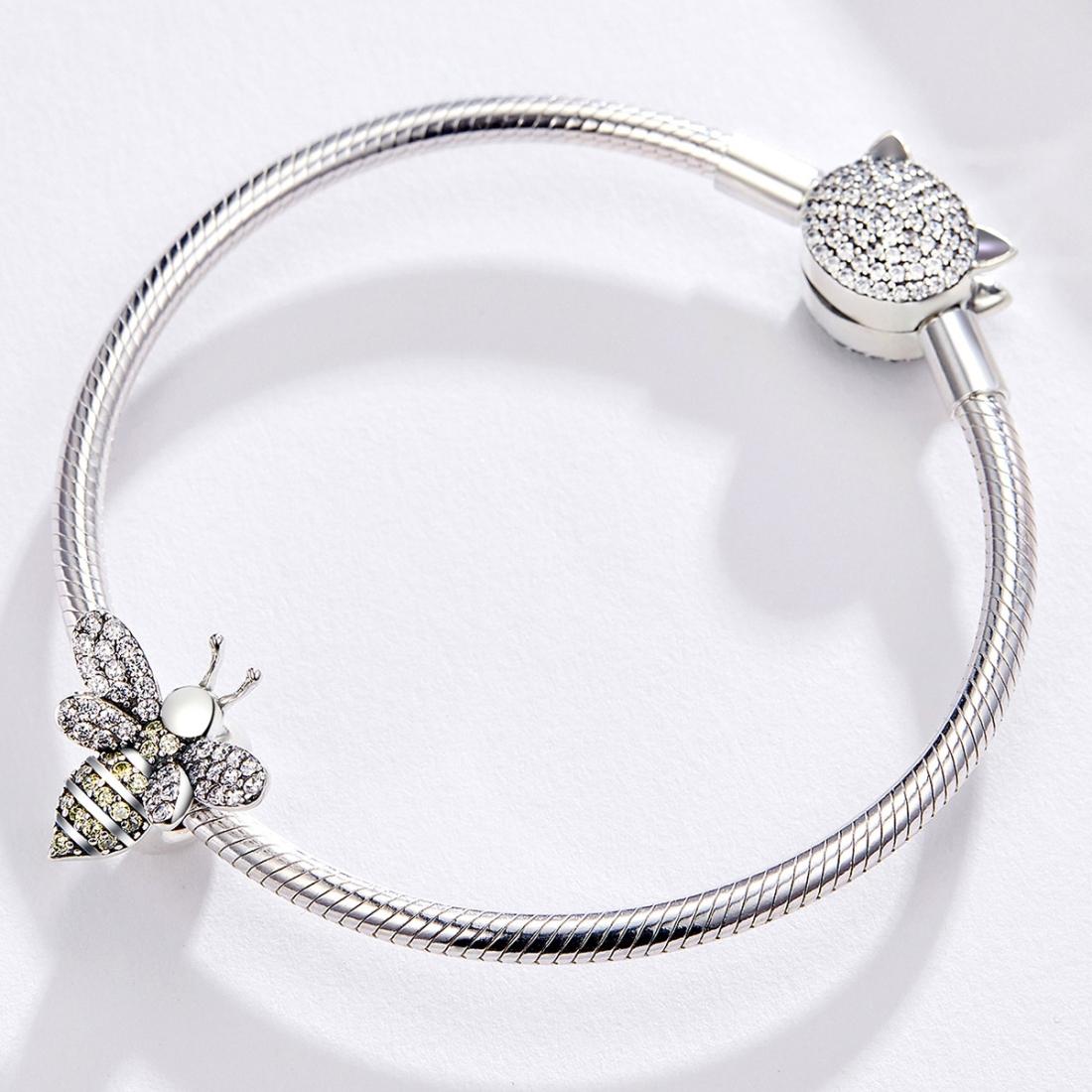 925 Sterling Silver Bee Bracelet Diy Beaded Accessory