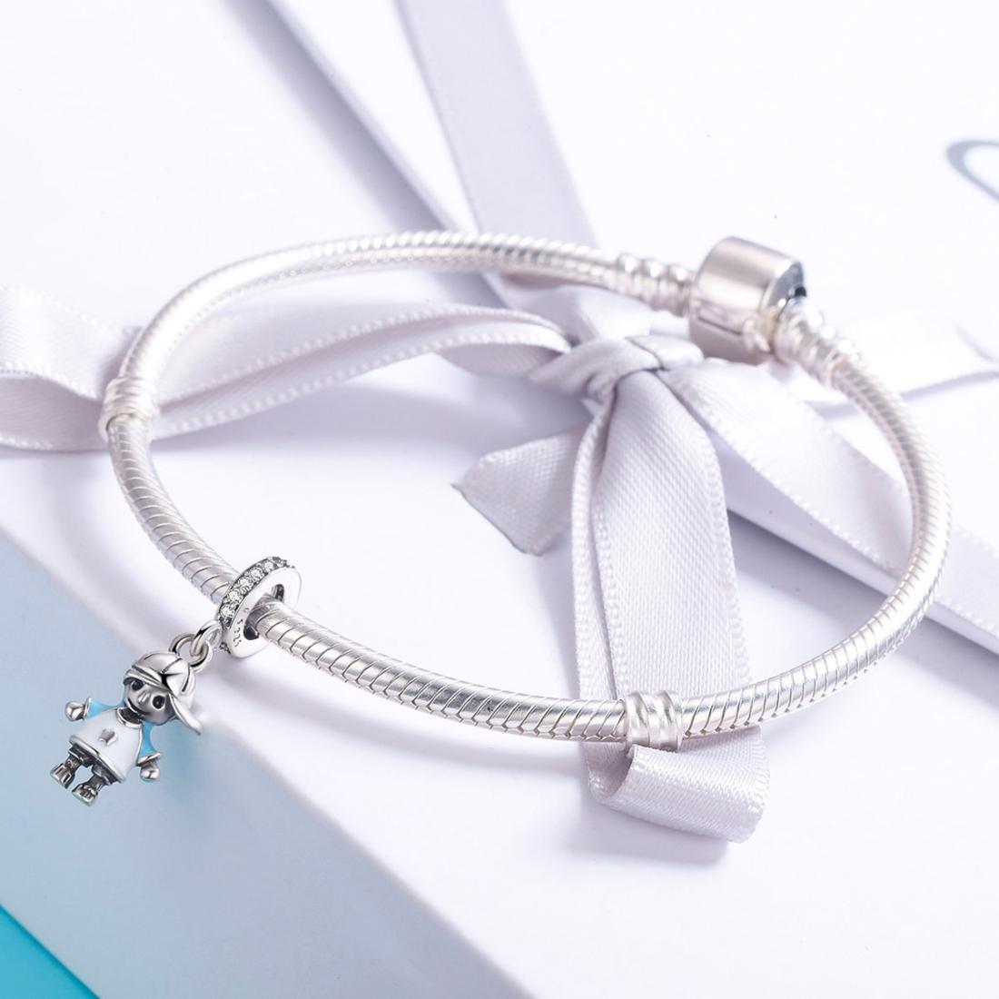 925 Sterling Silver Boy Bead Bracelet / Necklace Accessory