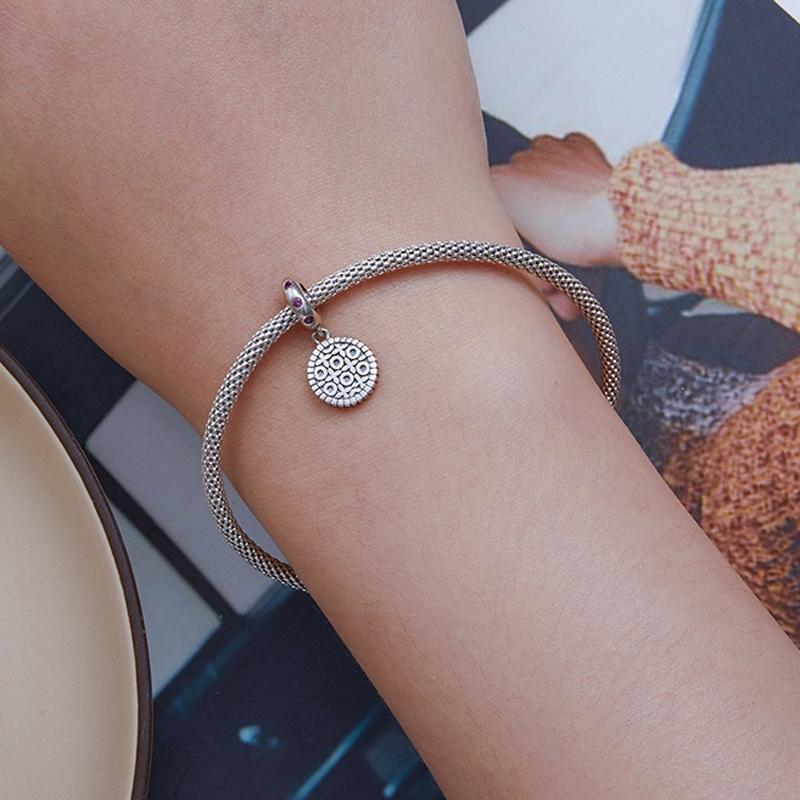 925 Sterling Silver Strawberry Cookie Pendant Beads For Diy Bracelets