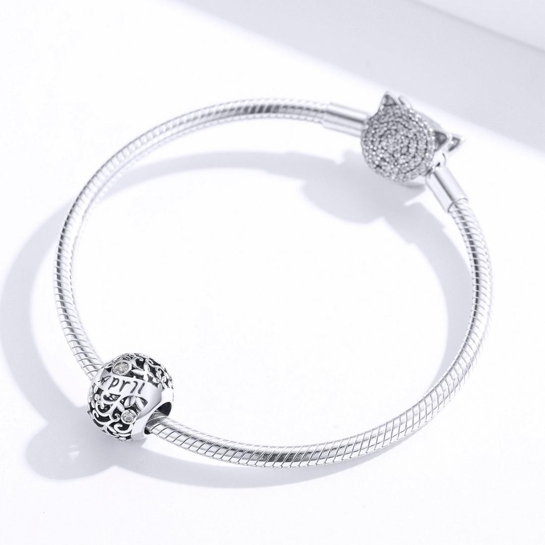 925 Sterling Silver Diy Birthstone Bracelet & Necklace Set April Style - April