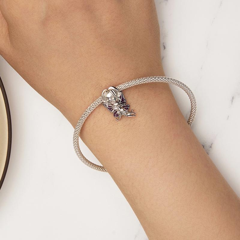 925 Sterling Silver Butterfly Pendant For Diy Bracelets Scc2544