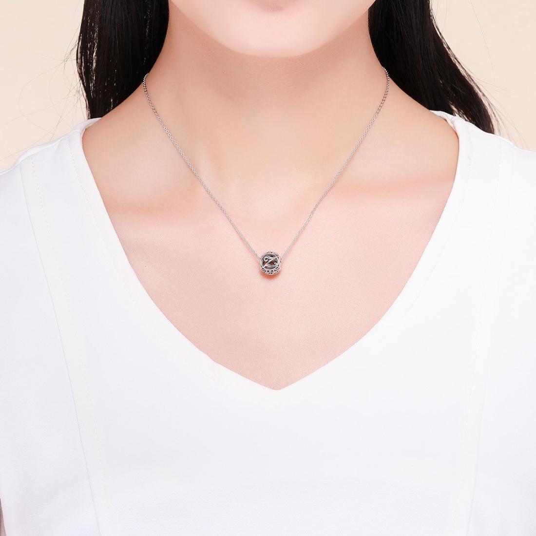 925 Sterling Silver 26 English Letter Beads For Diy Bracelets & Necklaces Style - Z