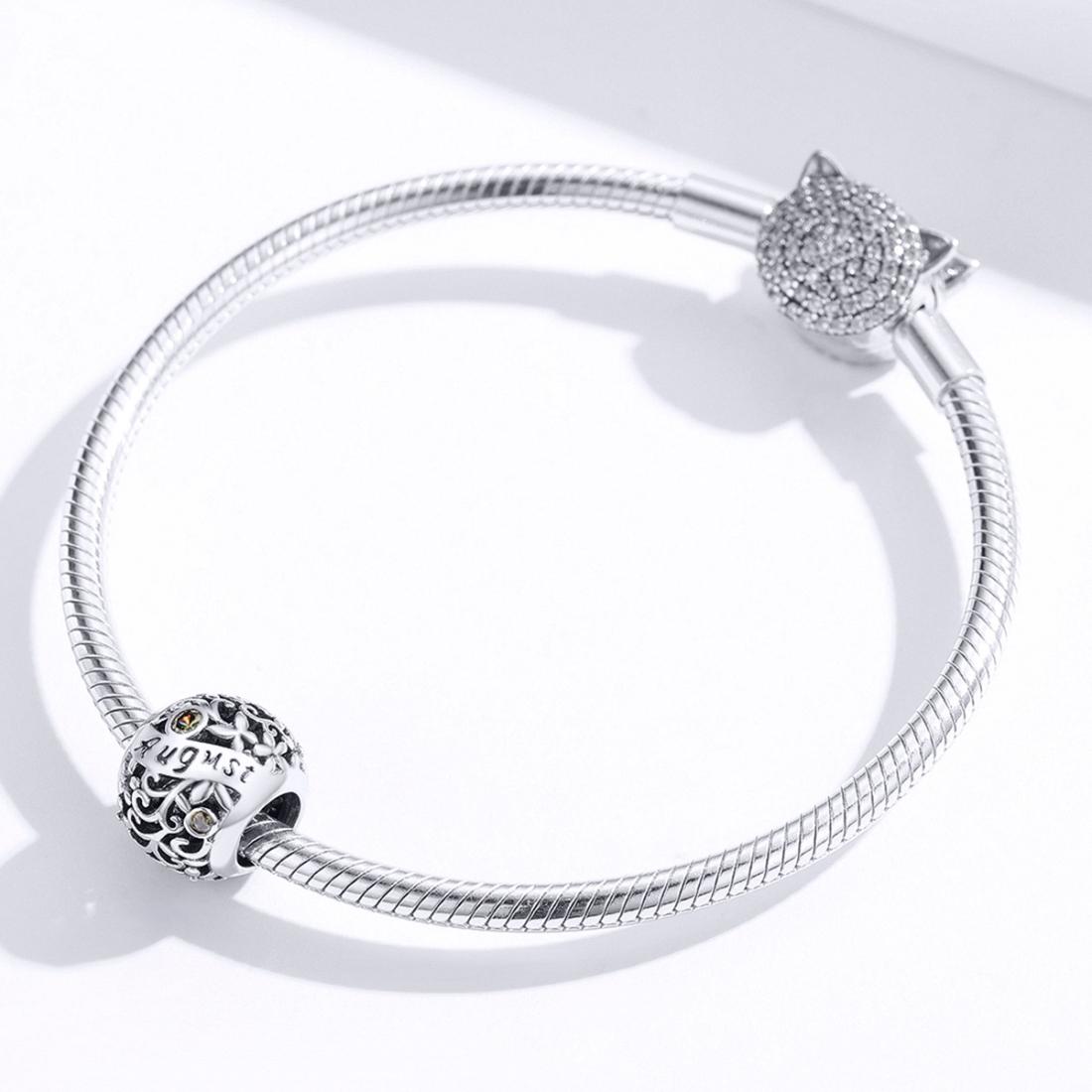 925 Sterling Silver Diy Birthstone Bracelet & Necklace Set August Style - August