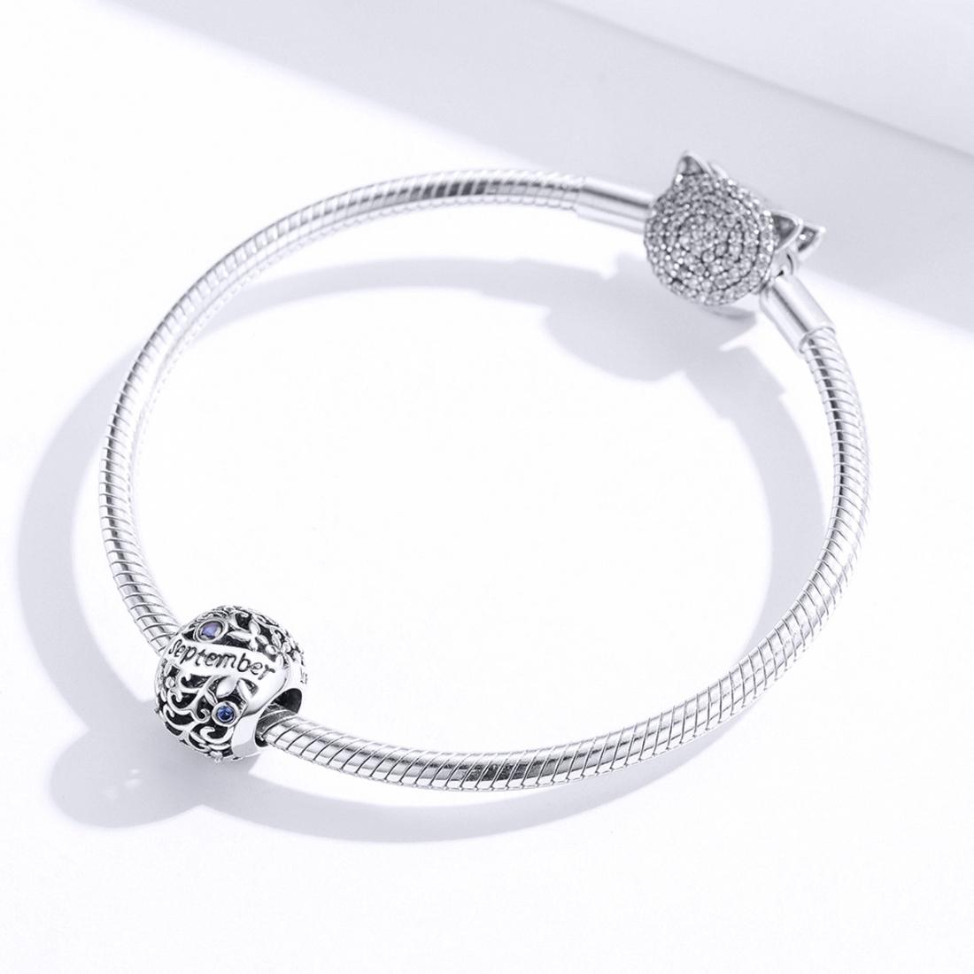 925 Sterling Silver Diy Birthstone Bracelet & Necklace Set September Style - September