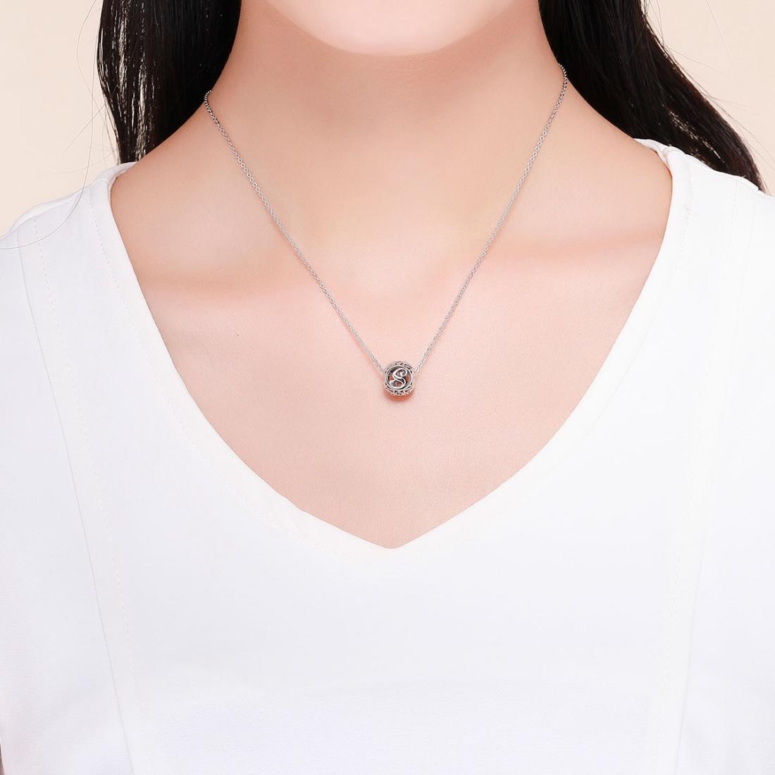 925 Sterling Silver 26 English Letter Beads For Diy Bracelets & Necklaces Style - S