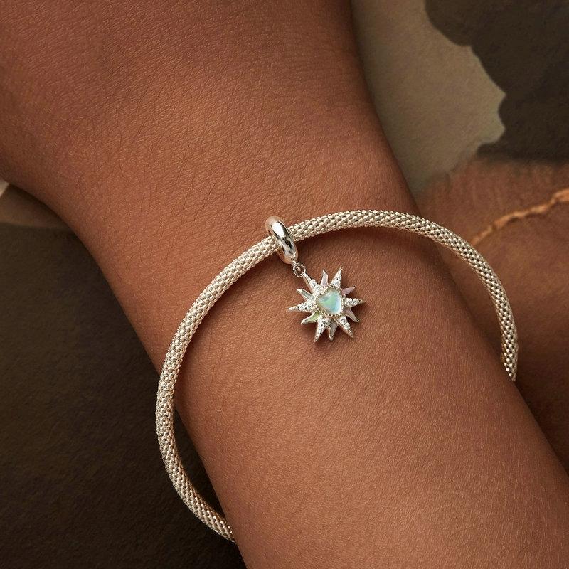 925 Sterling Silver Colorful Sunshine Sun Pendant Beads