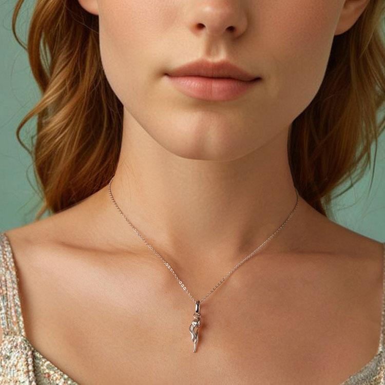 925 Sterling Silver Romantic Tulip Beaded Pendant In