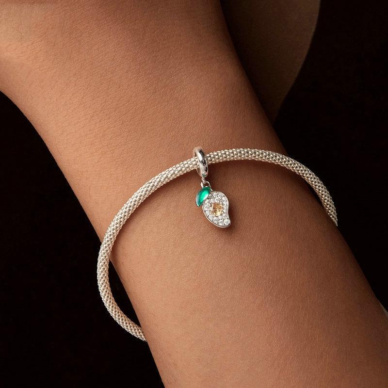 925 Sterling Silver Mango Bracelet Pendant