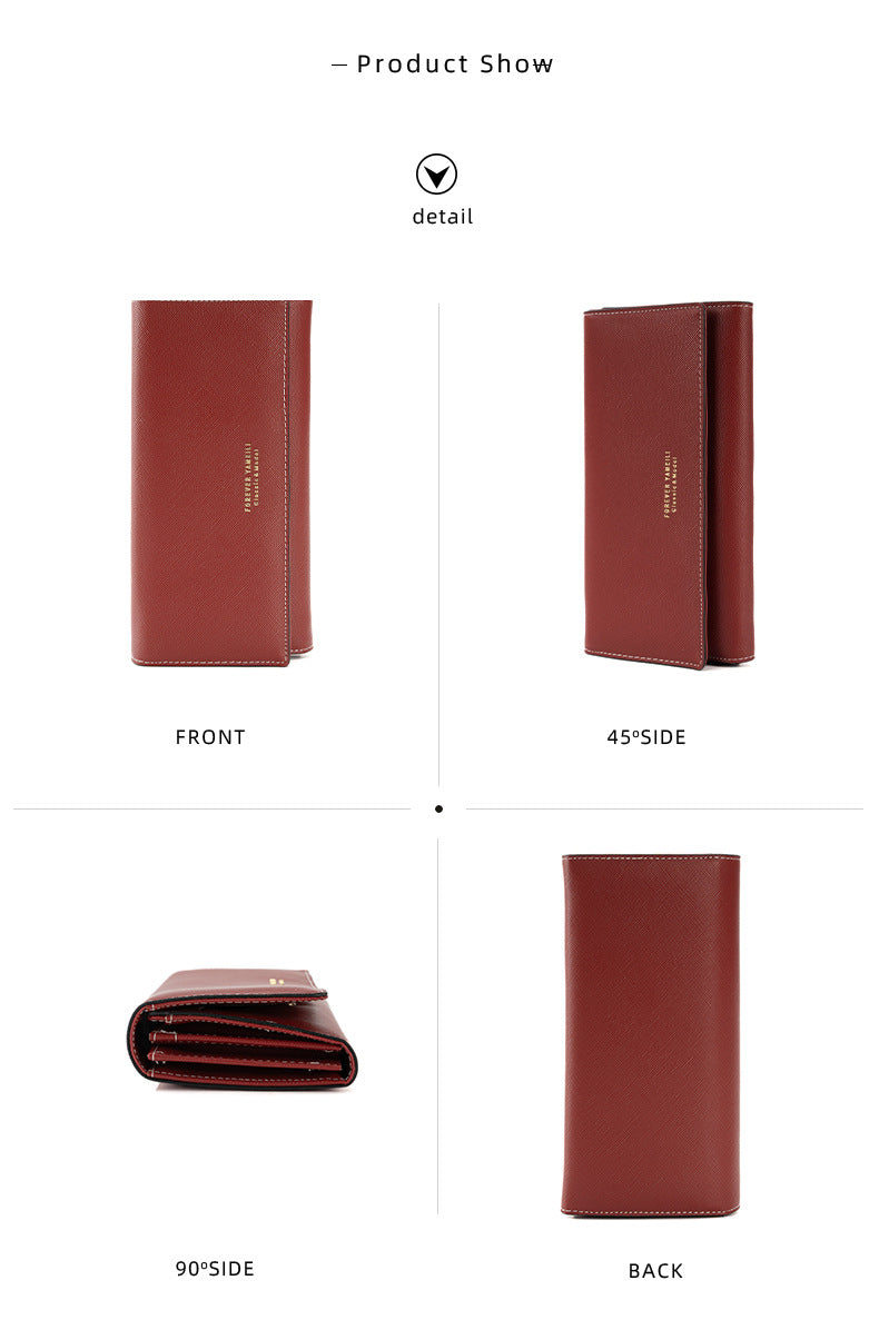 Blue PU Slim Wallet with Polyester Interior - Stylish Clutch for Cards and Cash