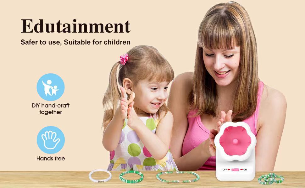 Pink DIY Electric Bead Spinner - Jewelry Making Tool with USB Charging
