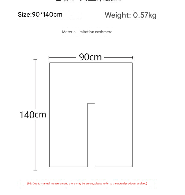 Black Luxurious Faux Cashmere Knitted Cape - Large Buckled 90 x 140 cm Women's Versatile Shawl