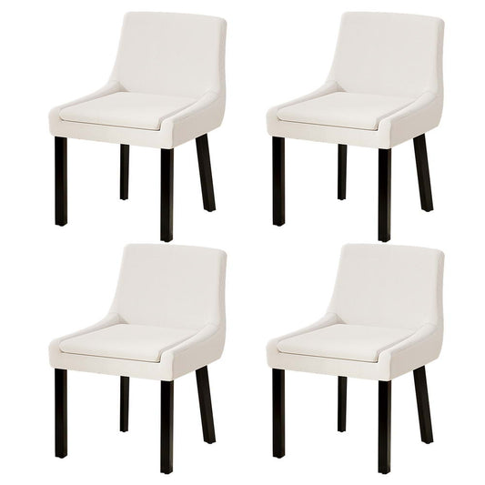 Artiss Dining Chairs Set of 4 Corduroy Wooden Beige