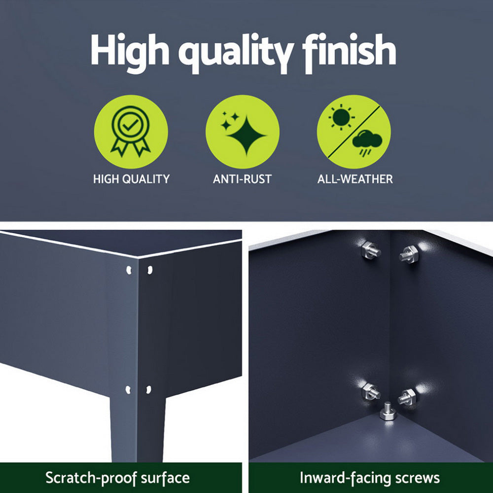Green Fingers Raised Garden Bed x2 Elevated 100X40X80cm Planter Box Raised Container Herb