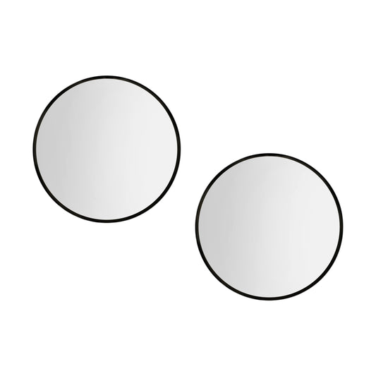 Embellir 2 Wall Mirror Makeup 50cm Home Decor Framed Mirrors Bathroom Round Black