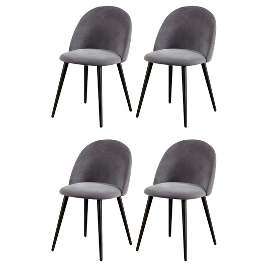 Artiss Dining Chairs Set of 4 Velvet Solid Curved Dark Grey