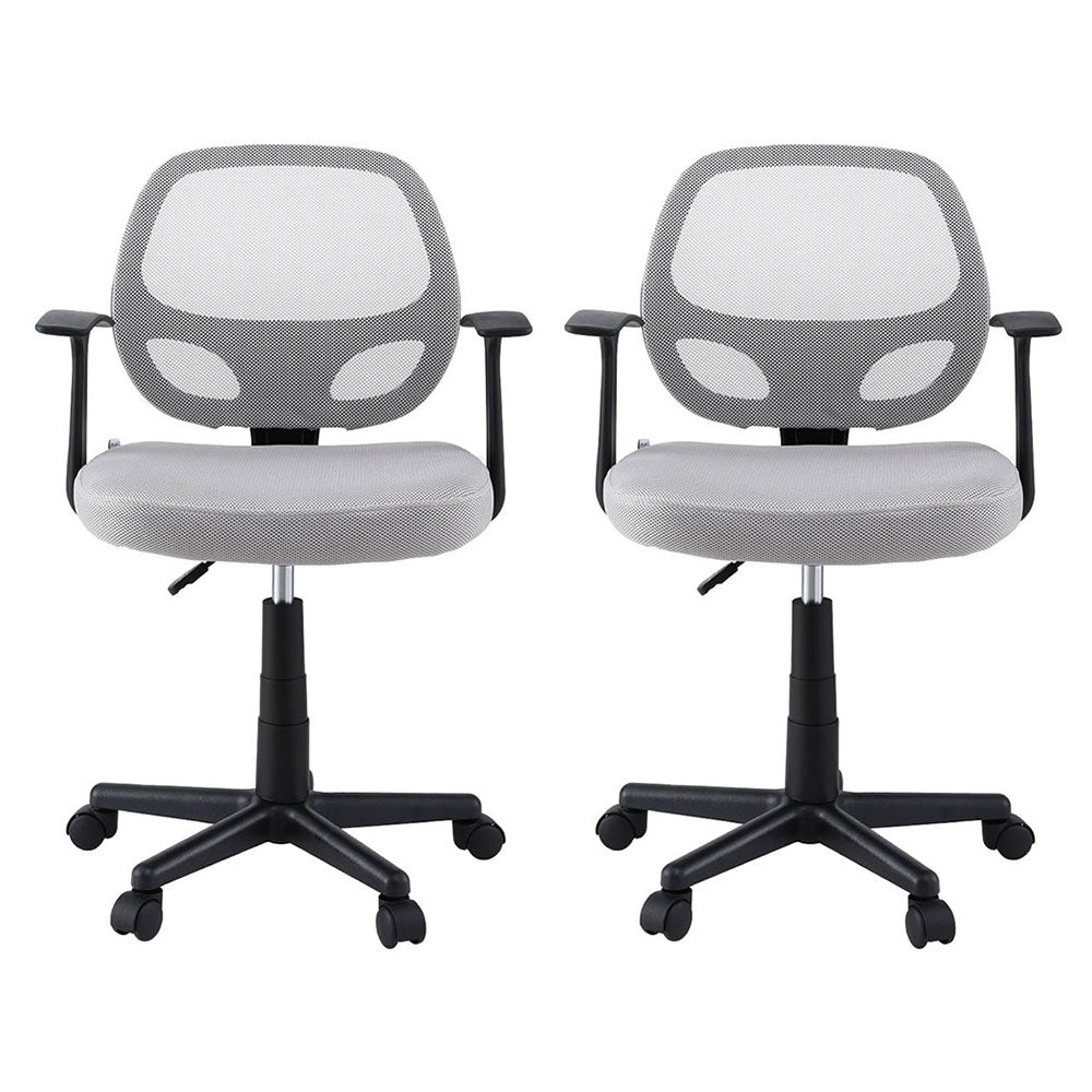 Artiss 2x Mesh Office Chair Computer Gaming Desk Chairs Work Study Mid Back Grey