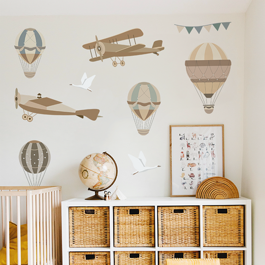 Planes & Balloons Wall Decals