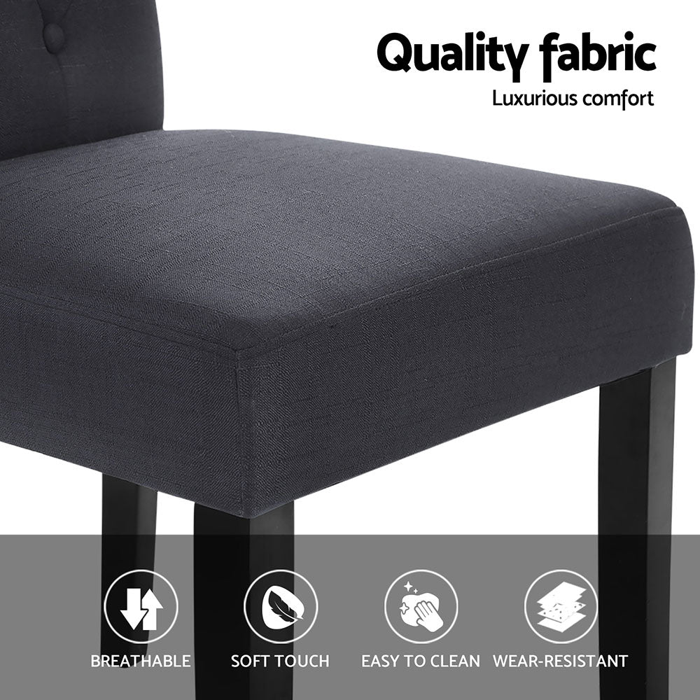 Artiss Dining Chairs Set of 4 Linen Parsons Chair Dark Grey