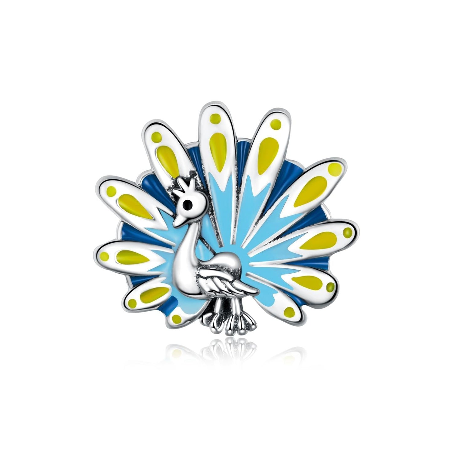 925 Sterling Silver Peacock Bead Bracelet & Necklace Set