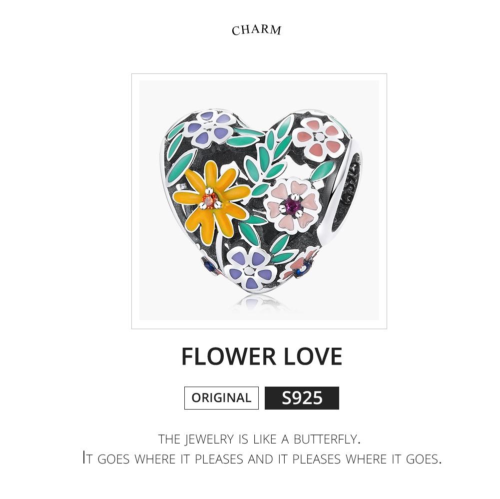 925 Sterling Silver Flower Heart Beads For Diy Bracelets & Necklaces