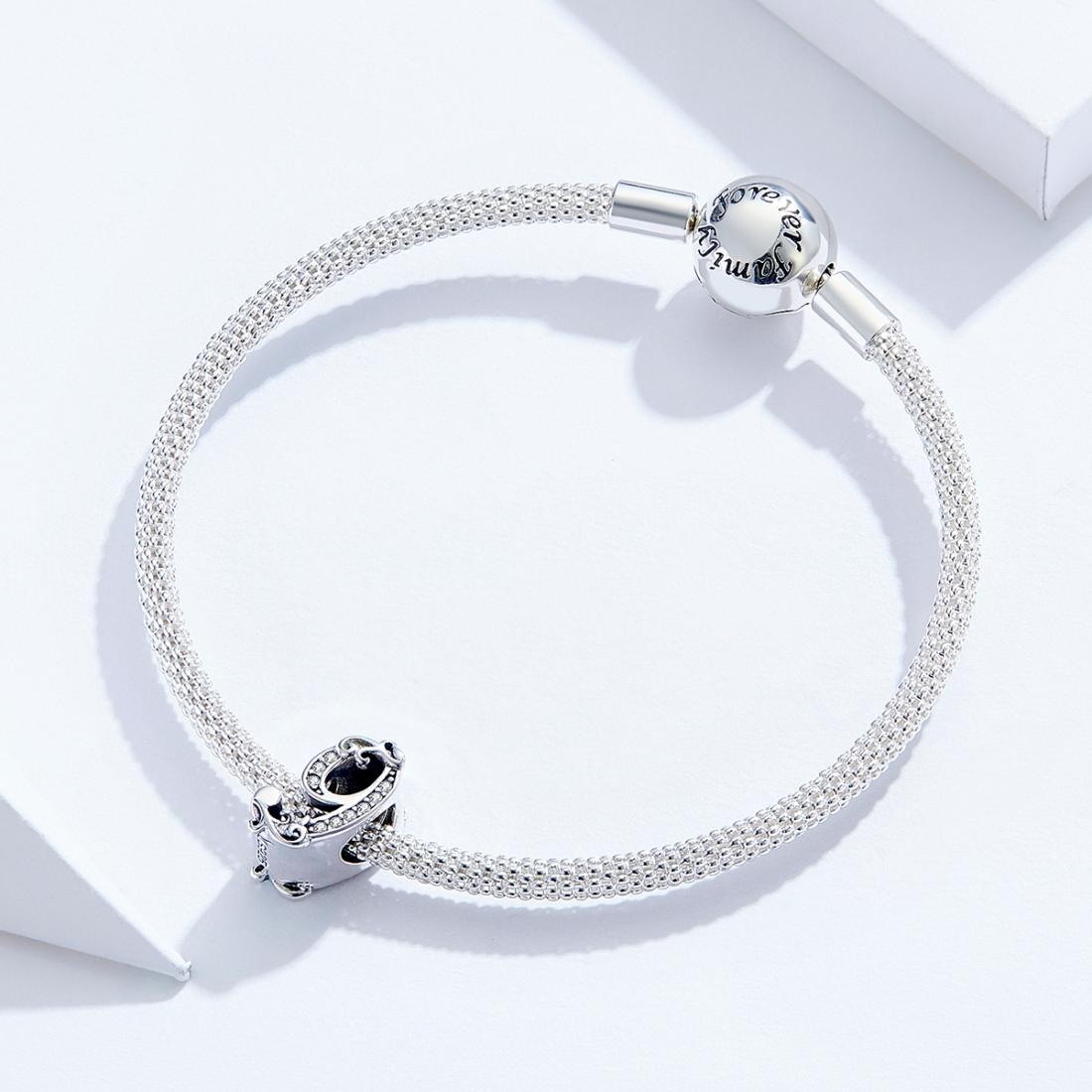 925 Sterling Silver Relief Number Series 0 9 Beads For Diy Bracelets And Necklaces Style - 9