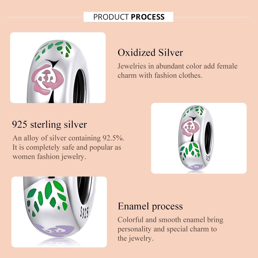 925 Sterling Silver Flower Doodle Beads For Diy Bracelets & Necklaces