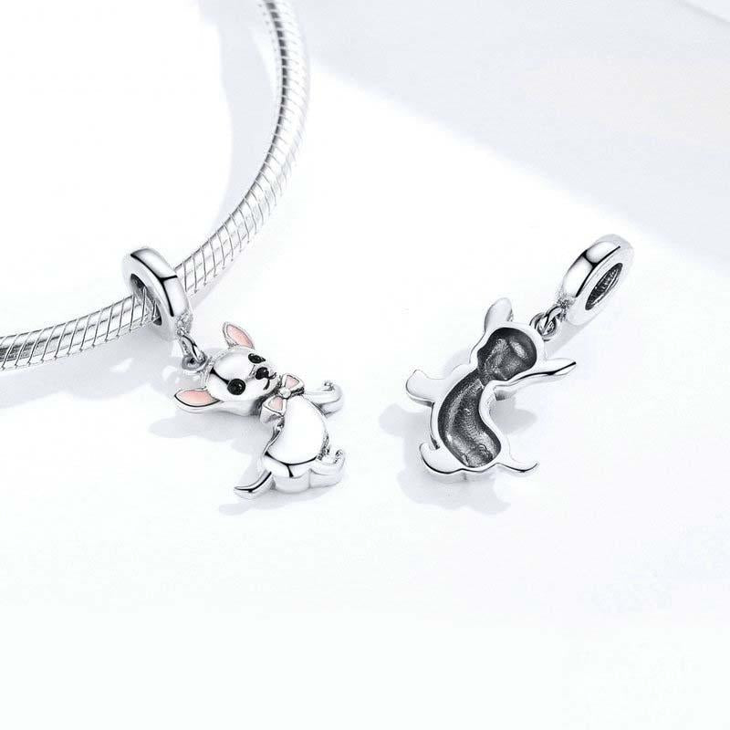 925 Sterling Silver Chihuahua Charm Pendant For Diy Bracelets