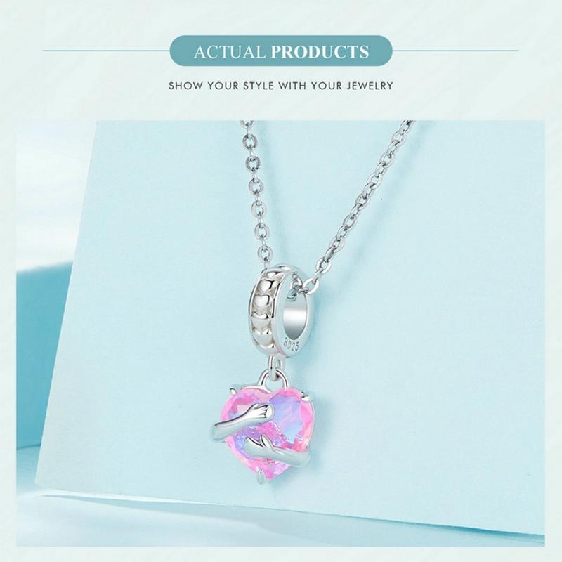 925 Sterling Silver Scc2540 Heart Pendant For Diy Bracelets