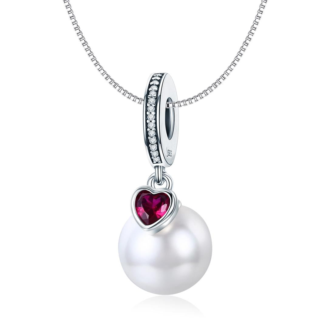 925 Sterling Silver Pearl Heart Pendant For Diy Bracelets & Necklaces