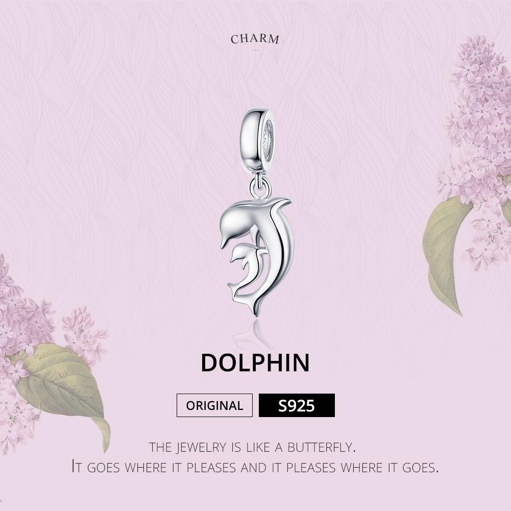 925 Sterling Silver Dolphin Pendant For Bracelet Or Necklace