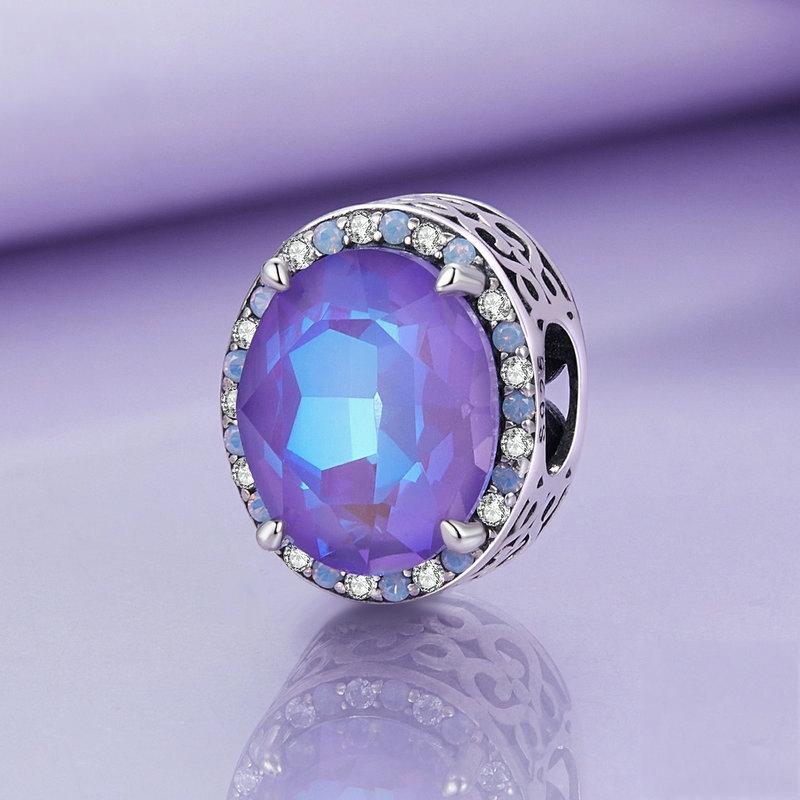 925 Sterling Silver Symphony Purple Moonlight Gemstone Diy Bracelet