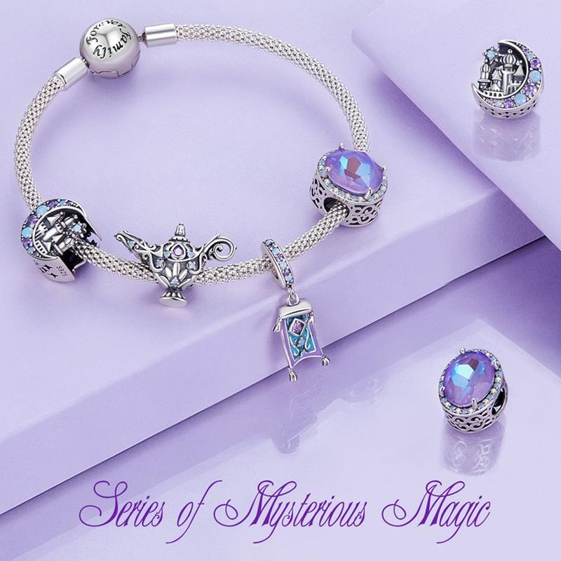 925 Sterling Silver Symphony Purple Moonlight Gemstone Diy Bracelet