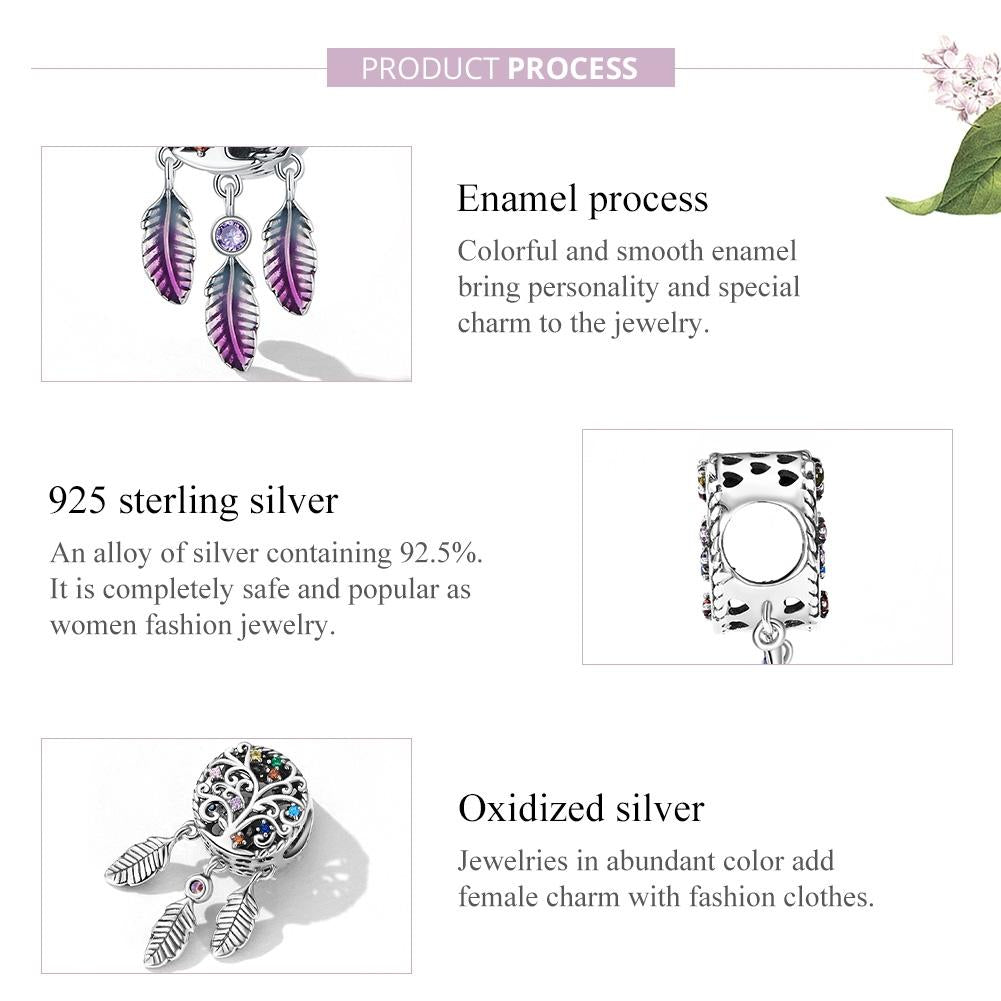 925 Sterling Silver Tree Of Life Dream Catcher Bracelet / Necklace Set