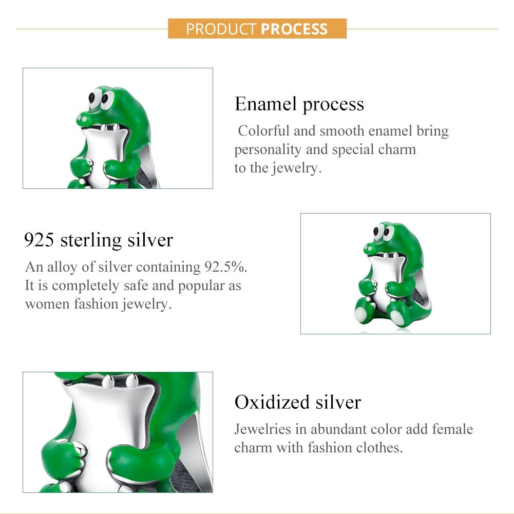 925 Sterling Silver Crocodile Beads For Diy Bracelets & Necklaces