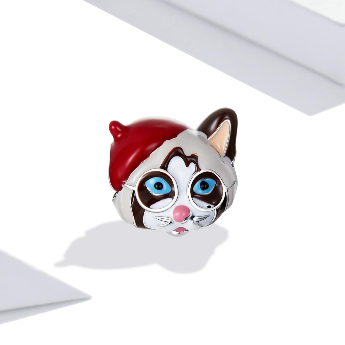 925 Sterling Silver Siamese Cat Bead For Diy Bracelet Or Necklace