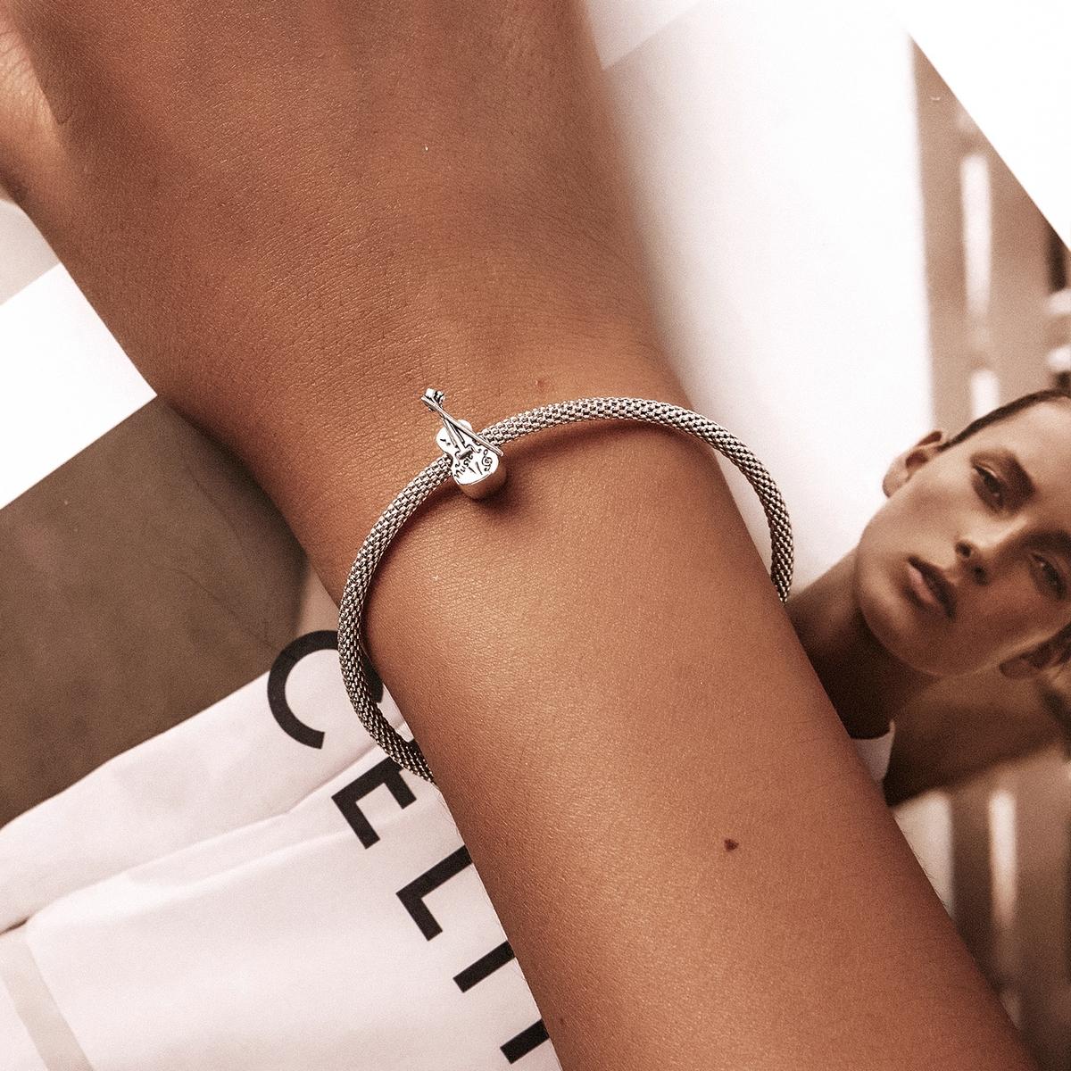 925 Sterling Silver Vintage Violin Beads For Diy Bracelets & Necklaces