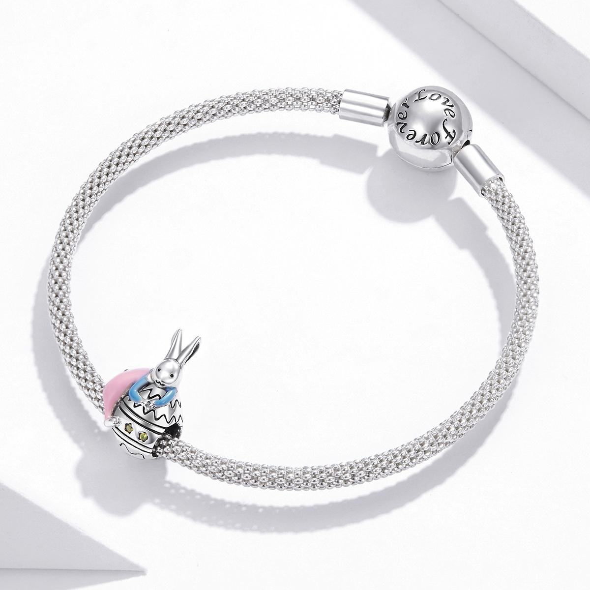 925 Sterling Silver Bunny Bead Bracelet / Necklace Accessory
