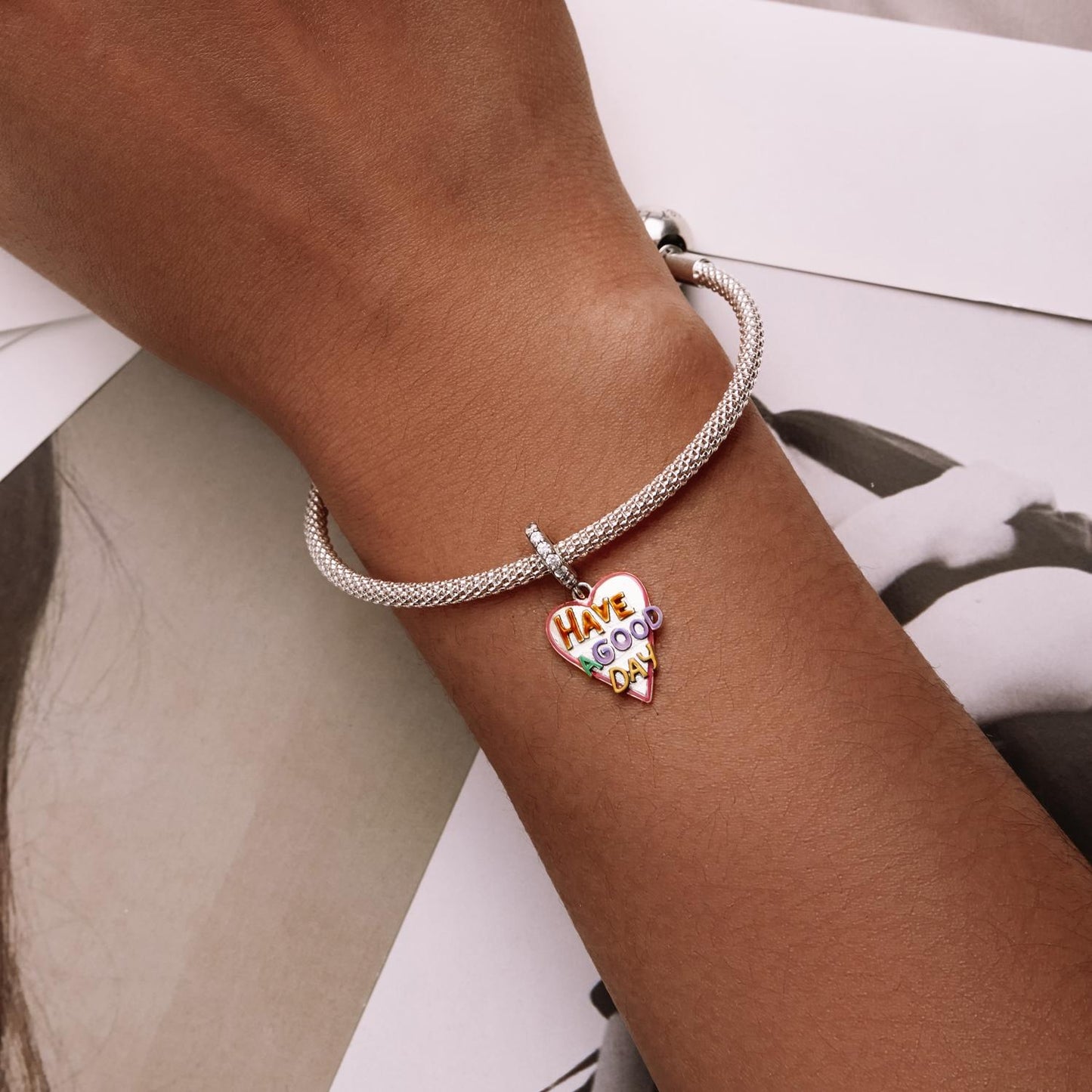 925 Sterling Silver Diy Heart Pendant For Bracelet Or Necklace