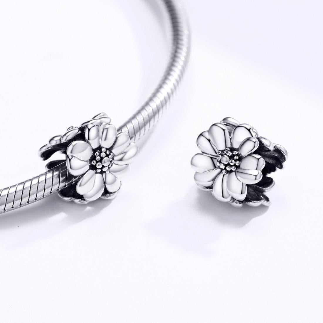 925 Sterling Silver Flower Beaded Bracelet Accessory