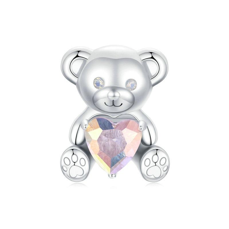 925 Sterling Silver Valentine'S Day Bear Beads