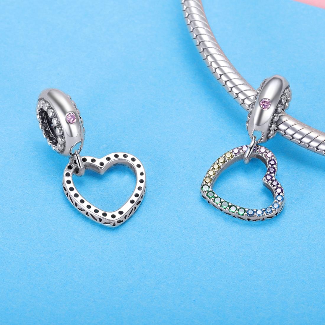 925 Sterling Silver Skull Heart Pendant For Diy Bracelets & Necklaces Style - Pendent