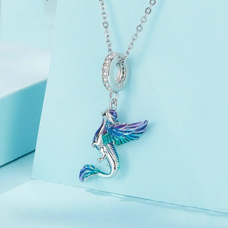 925 Sterling Silver Dragon Bracelet With Zircon Beads