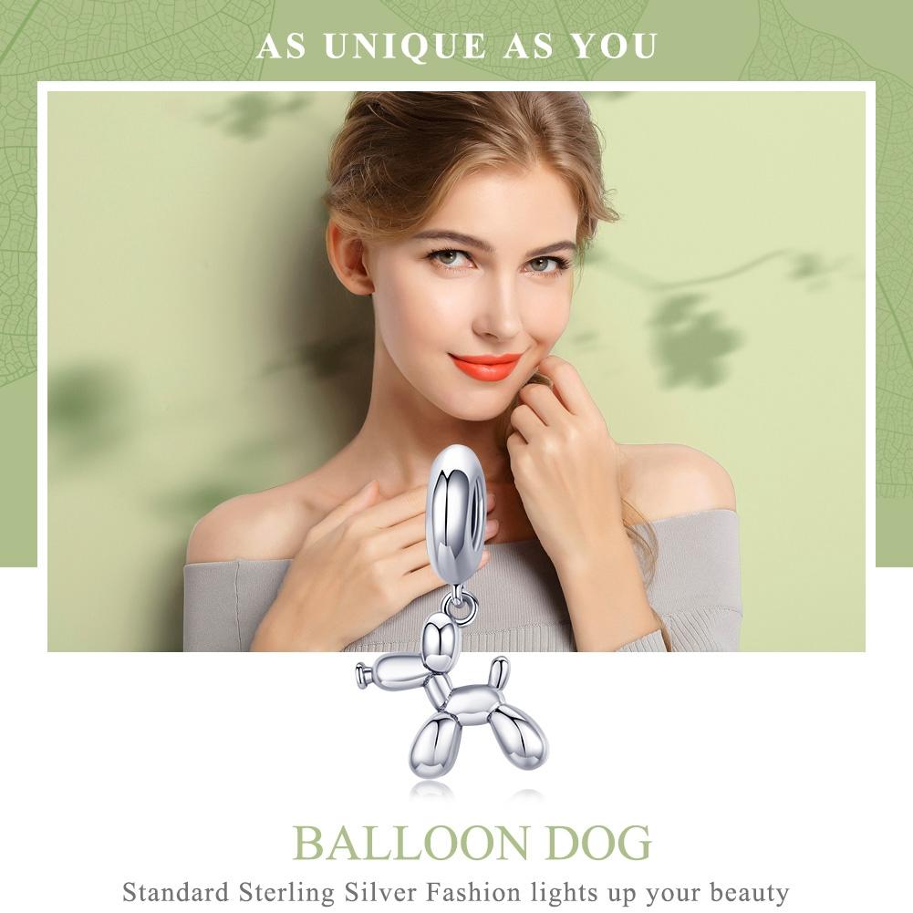 925 Sterling Silver Balloon Dog Charm For Diy Bracelets Style - Bead