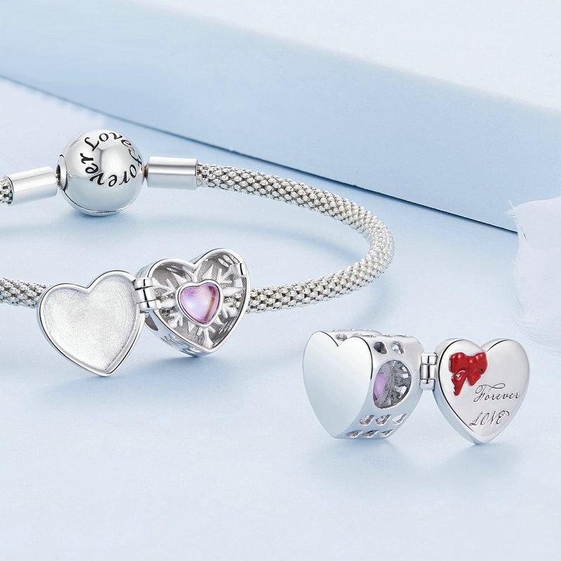 925 Sterling Silver Heart Bracelet With Openable Gift Box
