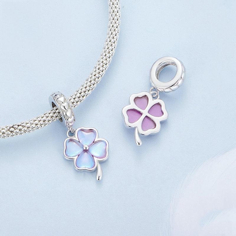 925 Sterling Silver Symphony Clover Pendant For Diy Bracelets