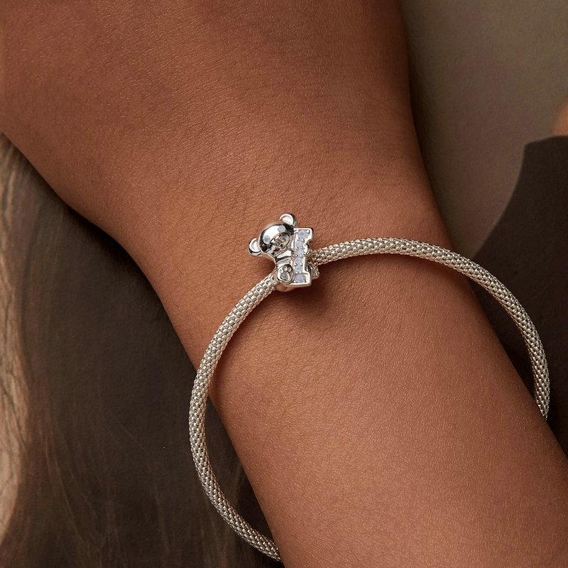 925 Sterling Silver Valentine'S Day Bear Beaded Diy Jewelry