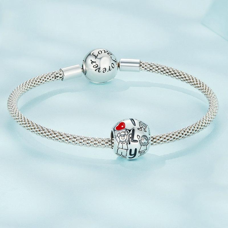925 Sterling Silver Colourful Family Bracelet