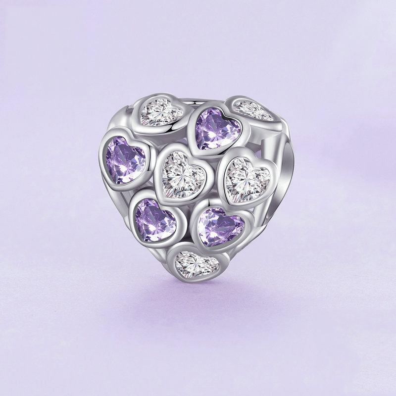 925 Sterling Silver Heart Infinity Bracelet With Zirconia Beads